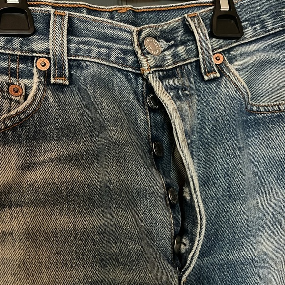 Levi's 501 cutoffs 30 Blue Denim Cutoffs 4” Inseam Summer Casual Grunge Retro - Picture 2 of 4